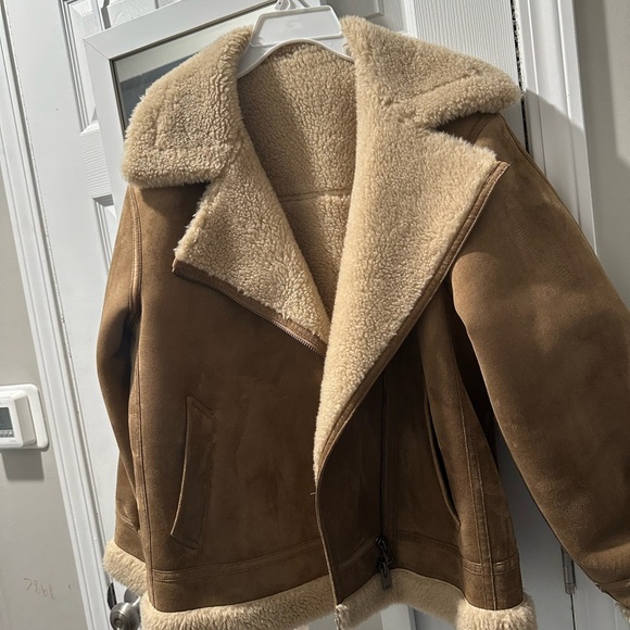 Mango Brown Teddy Shearling Jacket with Cream Lining - Picture 5 of 5